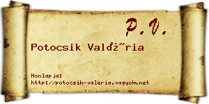 Potocsik Valéria névjegykártya